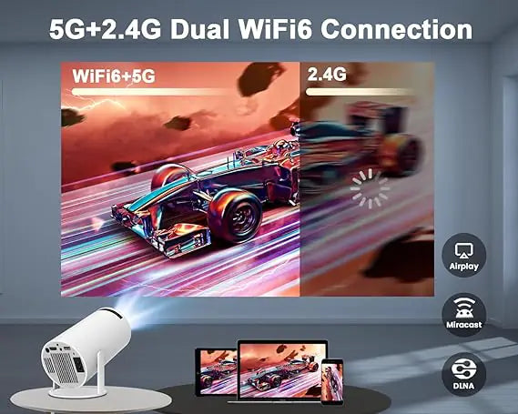 4K Mini Smart Projector with 180° Rotation