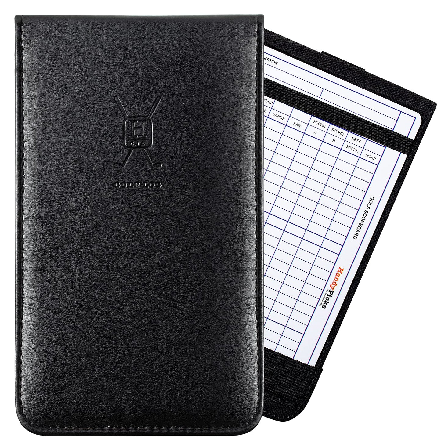 Golf Scorecard Holder - Leather-Style Yardage Book Cover