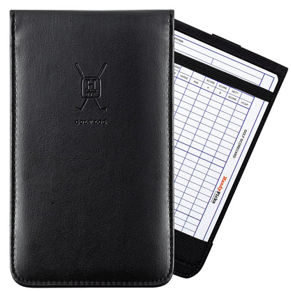 Golf Scorecard Holder - Leather-Style Yardage Book Cover