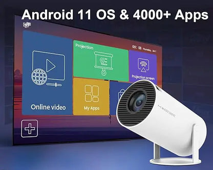 4K Mini Smart Projector with 180° Rotation