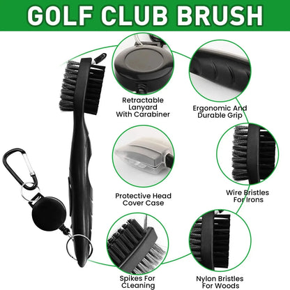 Golf Club Brush & Groove Cleaner Kit with Towel