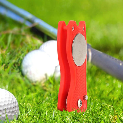Golf Divot Repair Tool with Magnetic Ball Marker & Hat Clip