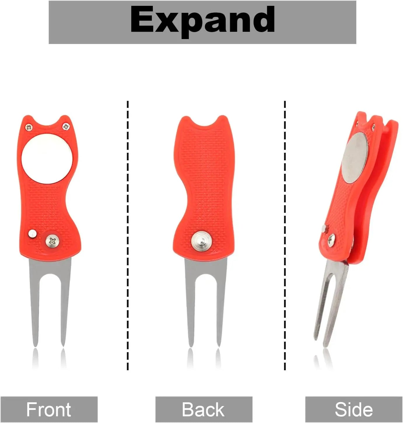 Golf Divot Repair Tool with Magnetic Ball Marker & Hat Clip