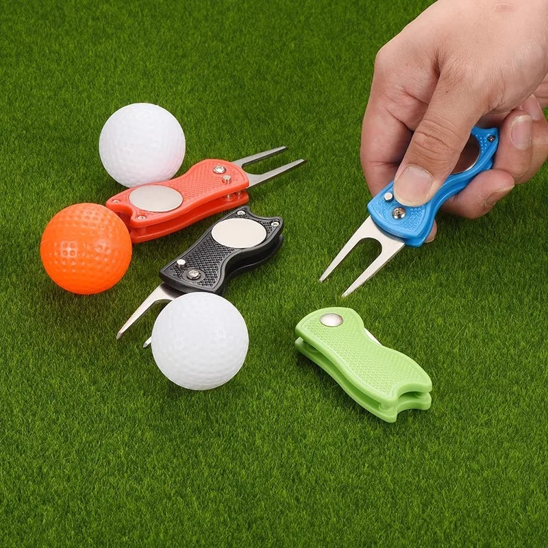 Golf Divot Repair Tool with Magnetic Ball Marker & Hat Clip