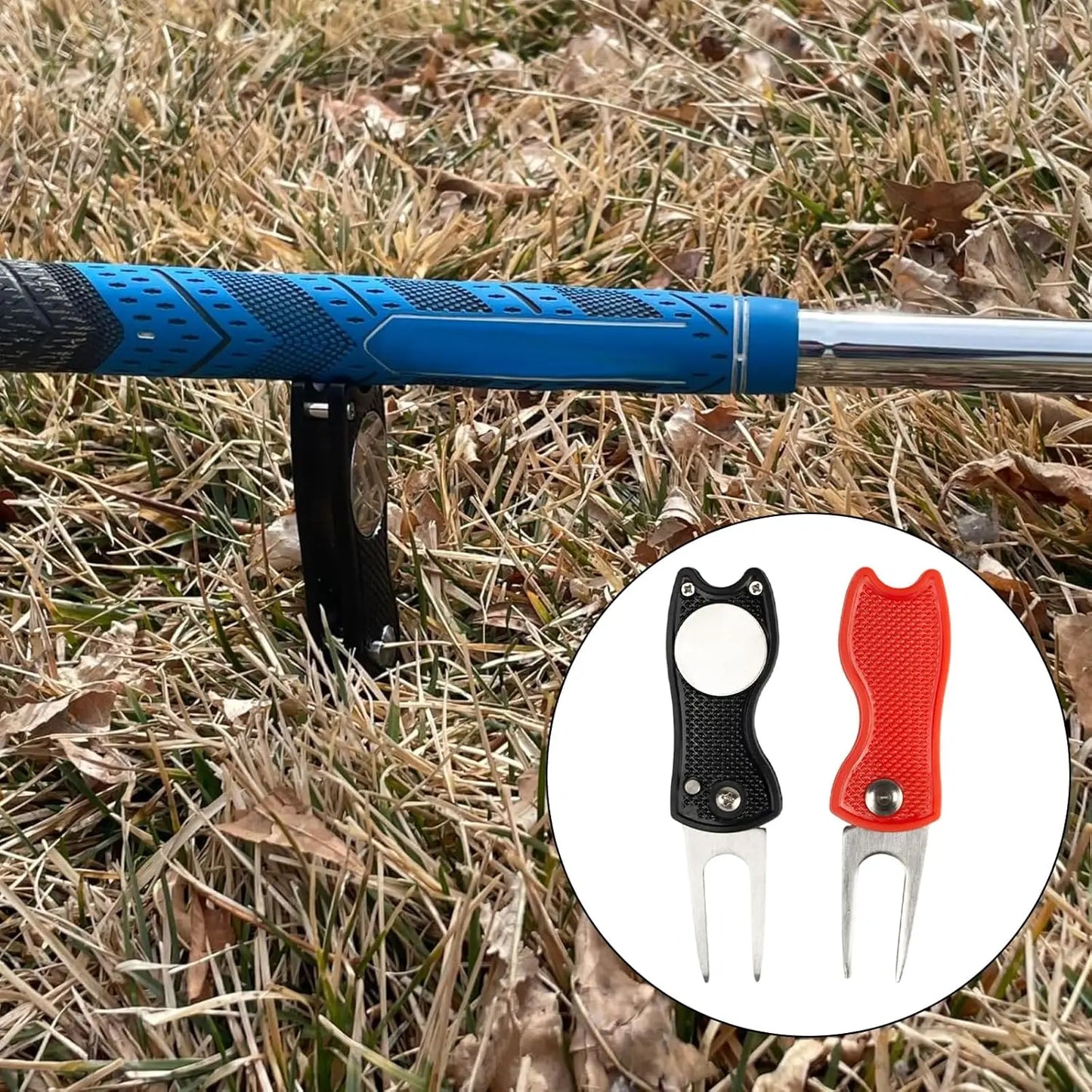 Golf Divot Repair Tool with Magnetic Ball Marker & Hat Clip