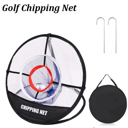 Golf Pop-Up Chipping Net with Hitting Mat – Portable Folding Practice Target