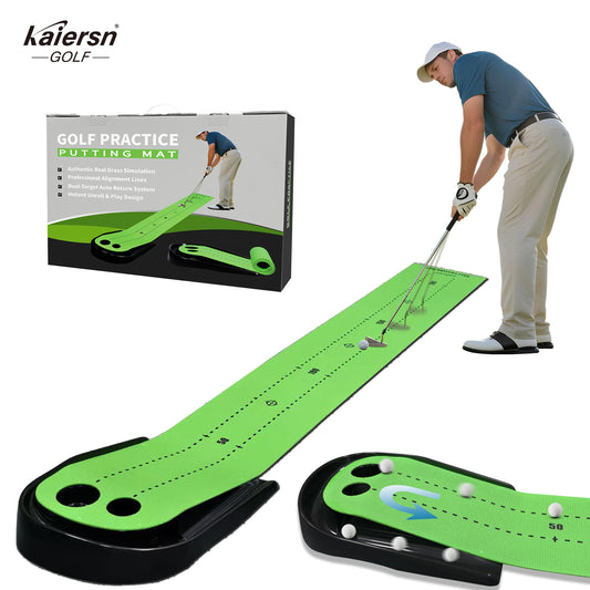 Indoor Golf Putting Mat with Auto Ball Return – Practice Green for Home & Office