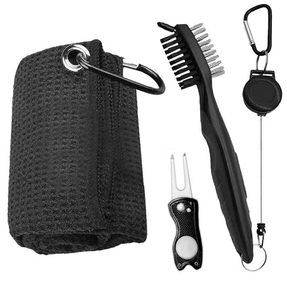 Golf Club Brush & Groove Cleaner Kit with Towel