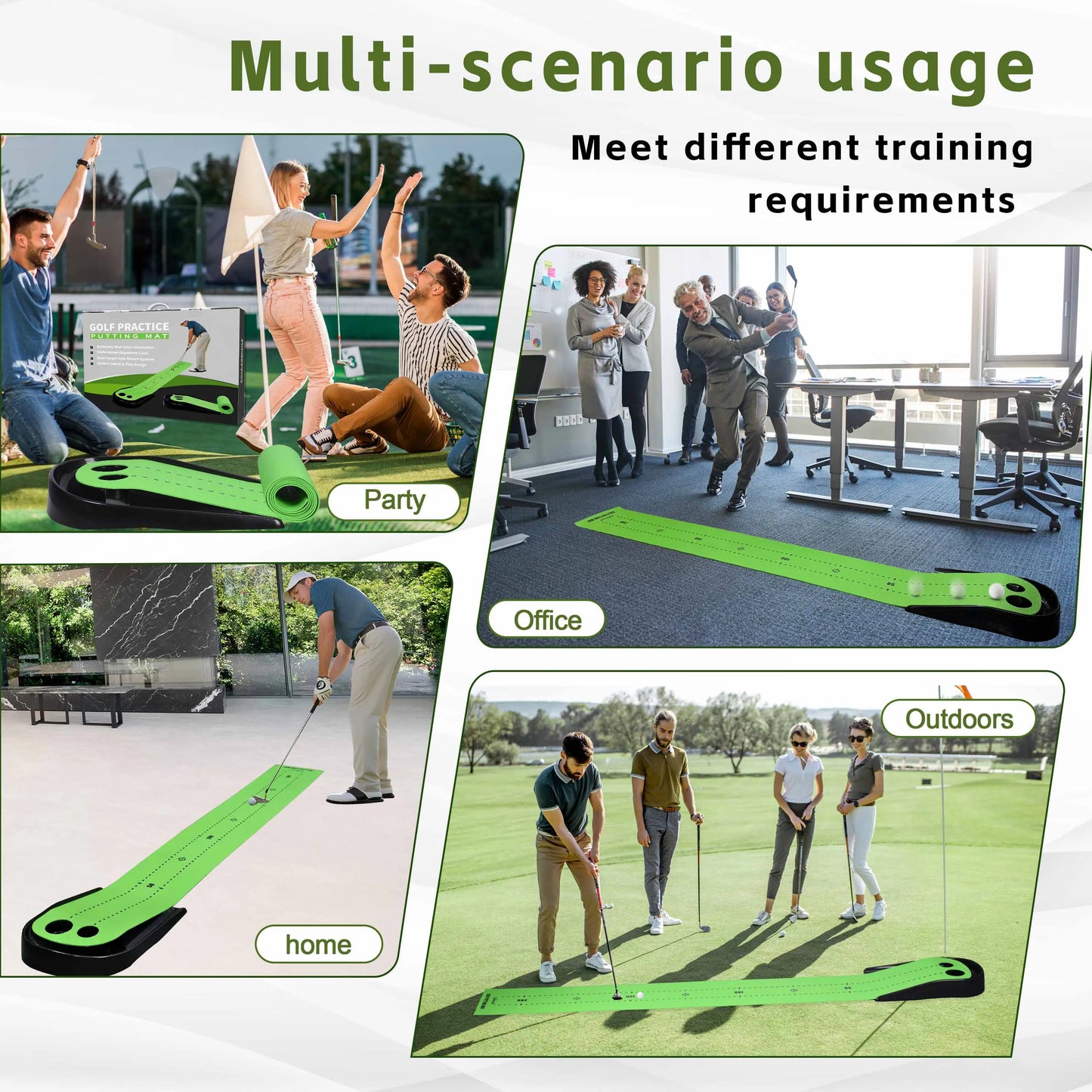 Indoor Golf Putting Mat with Auto Ball Return – Practice Green for Home & Office