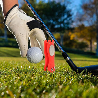 Golf Divot Repair Tool with Magnetic Ball Marker & Hat Clip