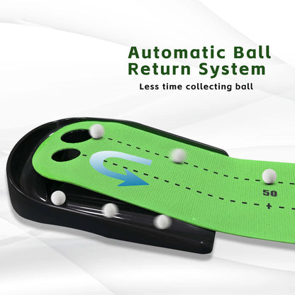 Indoor Golf Putting Mat with Auto Ball Return – Practice Green for Home & Office