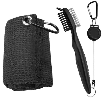 Golf Club Brush & Groove Cleaner Kit with Towel
