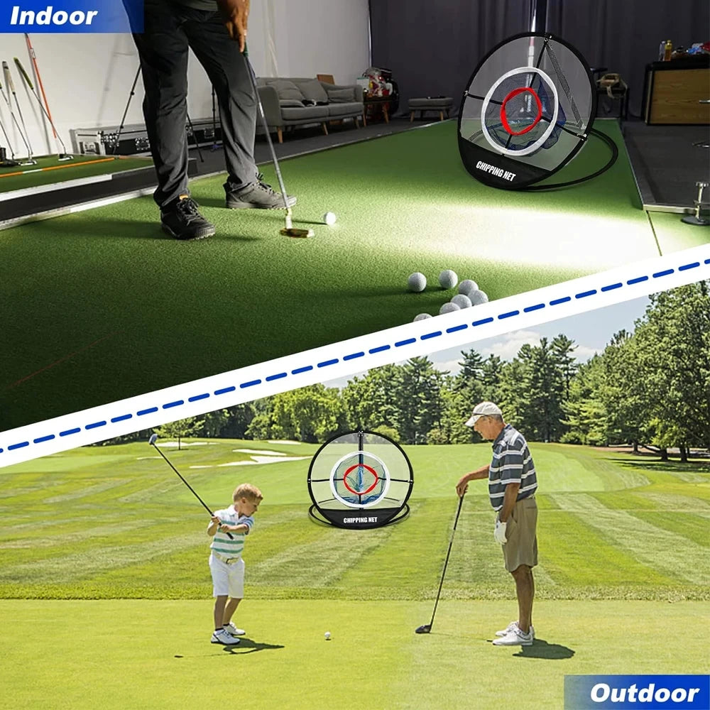 Golf Pop-Up Chipping Net with Hitting Mat – Portable Folding Practice Target