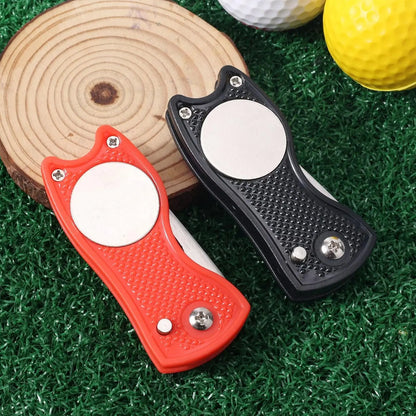 Golf Divot Repair Tool with Magnetic Ball Marker & Hat Clip