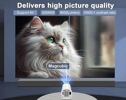 4K Mini Smart Projector with 180° Rotation