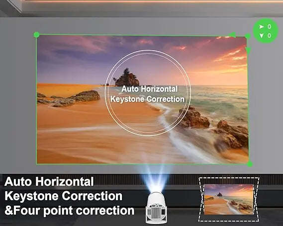 4K Mini Smart Projector with 180° Rotation