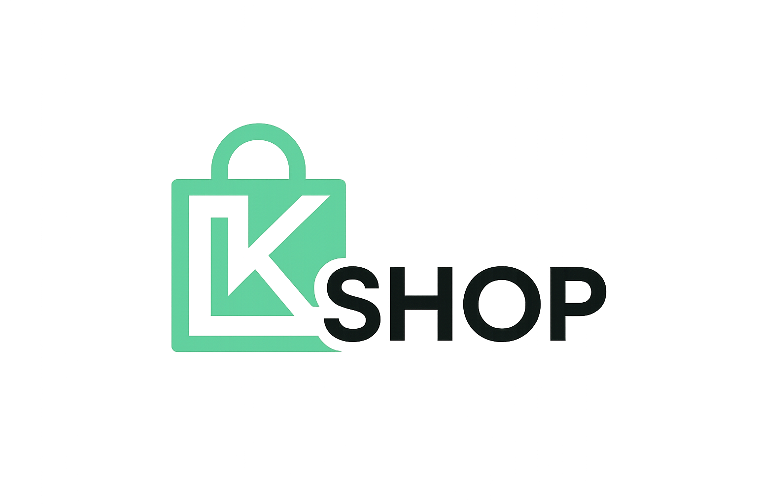 K-Shop Logo with light grean white and black theme