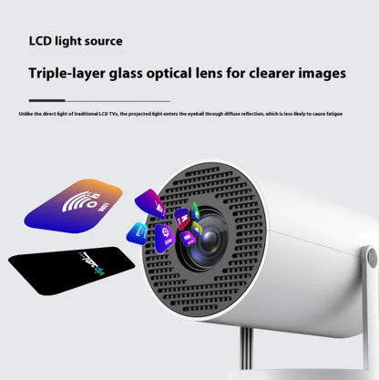HY300 Portable Home Projector – 120 ANSI Lumens, Auto Focus, 40–130" Screen