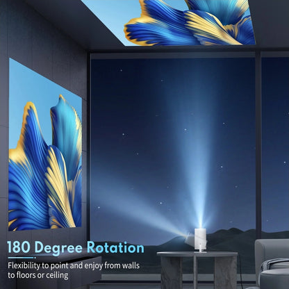 4K Mini Smart Projector with 180° Rotation