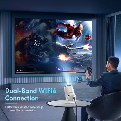 4K Mini Smart Projector with 180° Rotation