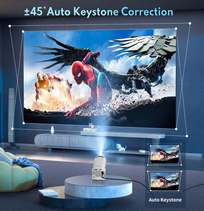 4K Mini Smart Projector with 180° Rotation