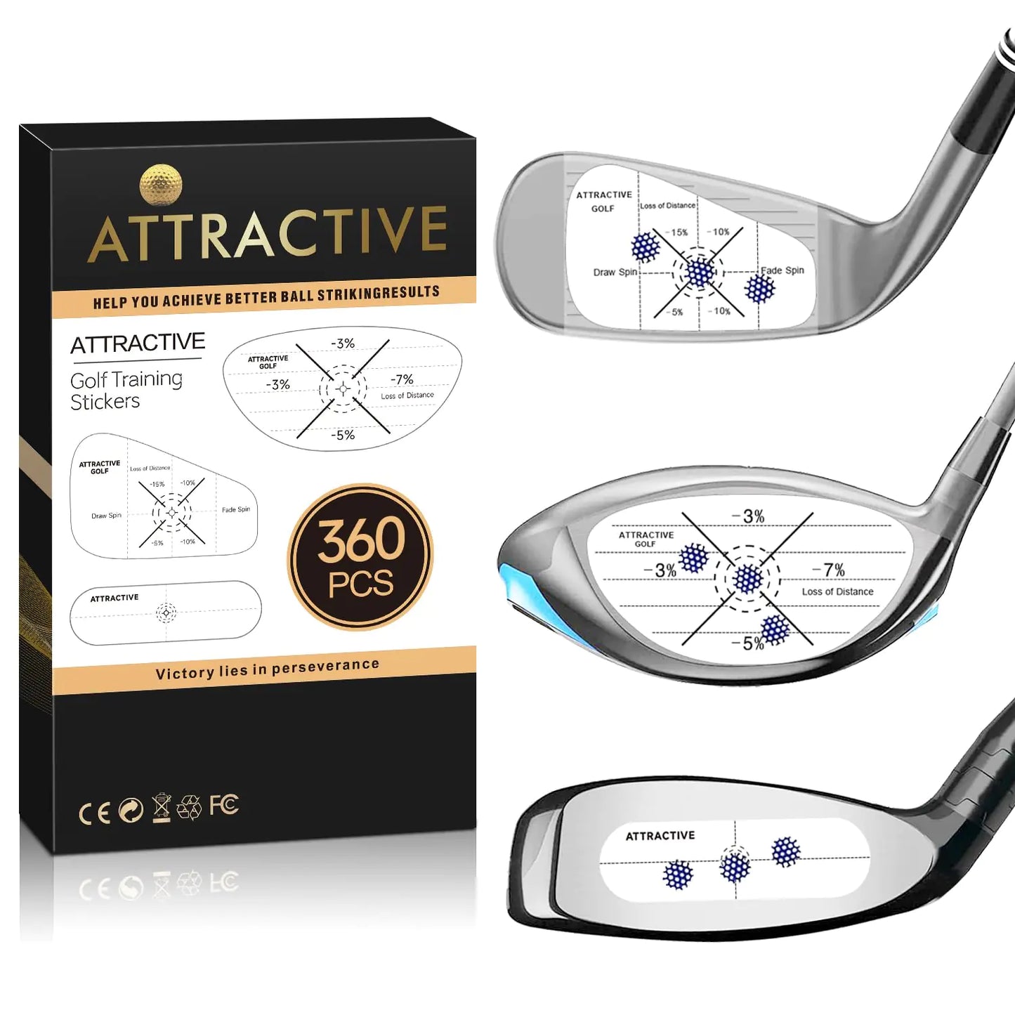 Precision Golf Impact Stickers: Accuracy & Consistency Training Aid (360 Pack)