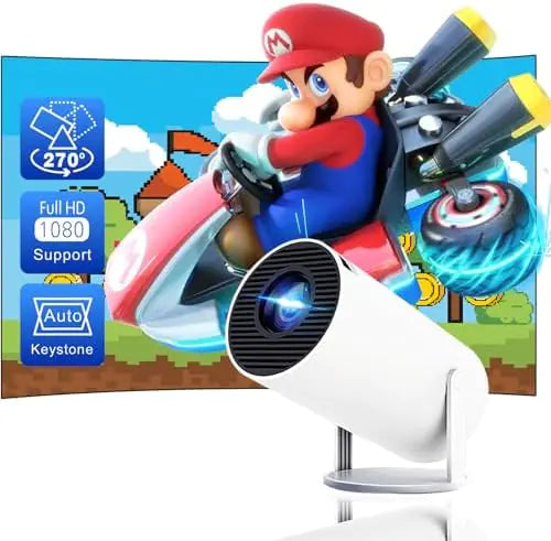 4K Mini Smart Projector with 180° Rotation